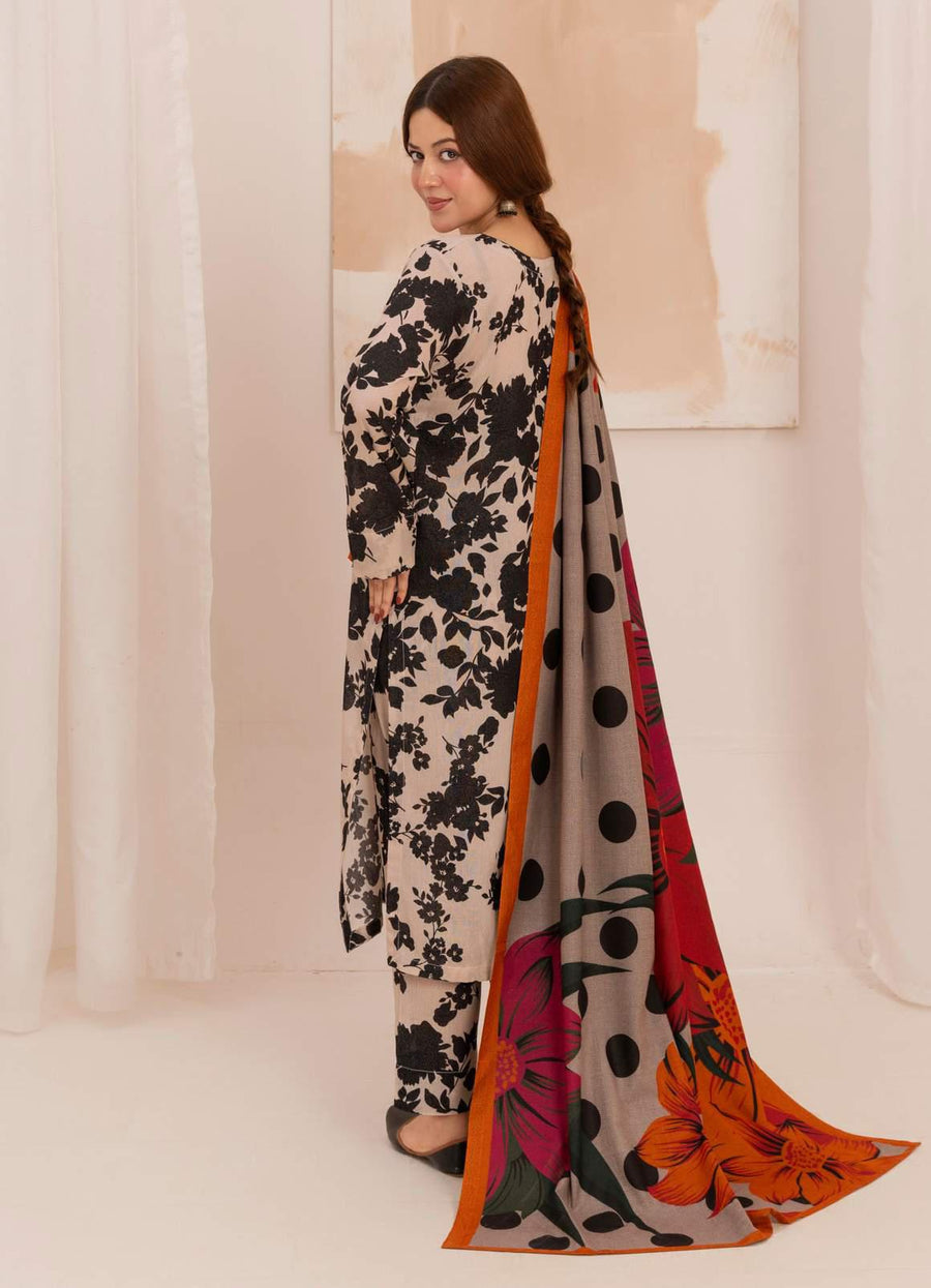 Feathers Digital Printed Dhanak Unstitched 3Pc Suit KORALIS-FT587