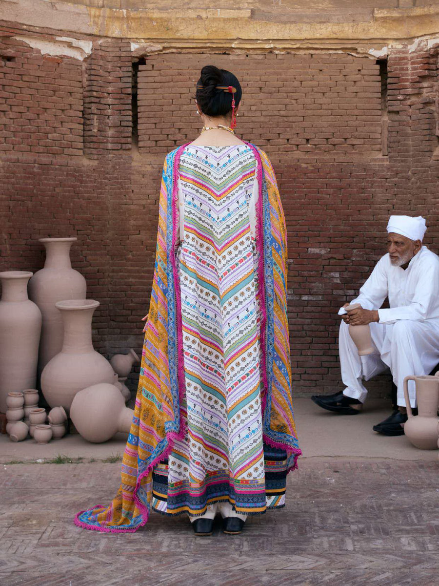 KAHF Aangan Embroidered Luxury Lawn Unstitched 3Pc Suit KPS-2A YASMEEN
