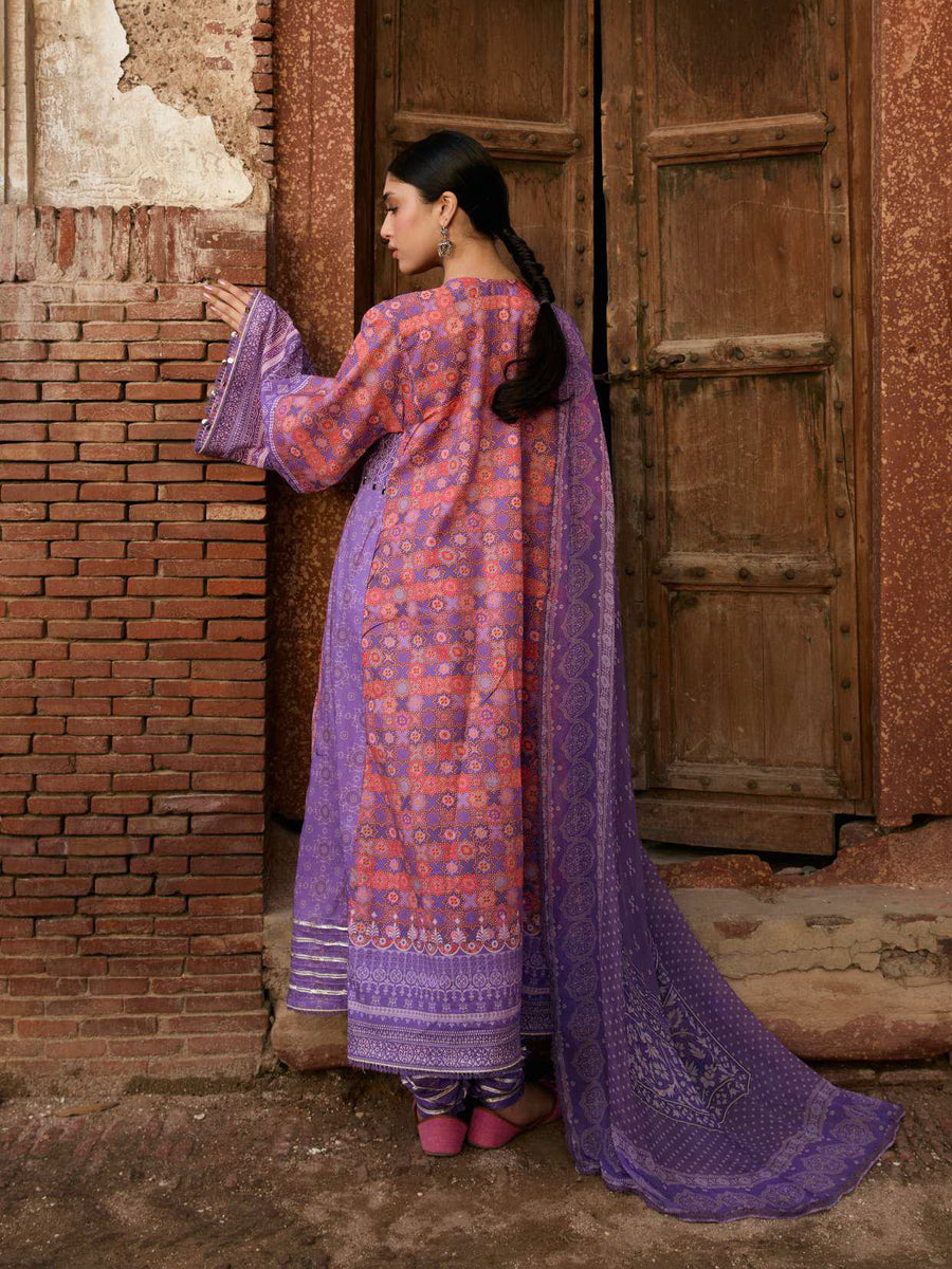 KAHF Aangan Embroidered Luxury Lawn Unstitched 3Pc Suit KPS-3B ZARMEENA