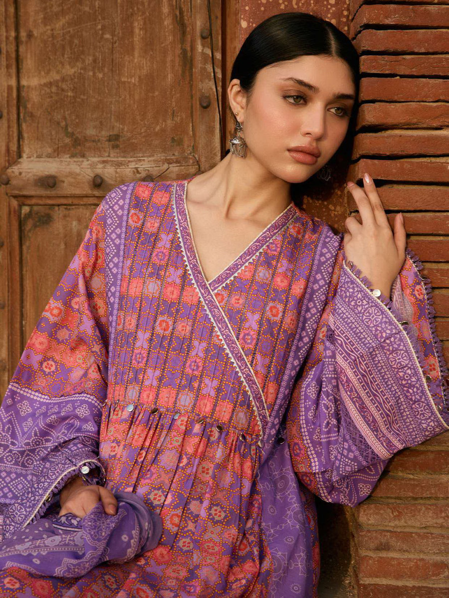 KAHF Aangan Embroidered Luxury Lawn Unstitched 3Pc Suit KPS-3B ZARMEENA