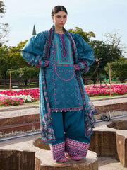 KAHF Aangan Embroidered Luxury Lawn Unstitched 3Pc Suit KPS-4A FALAK ARA