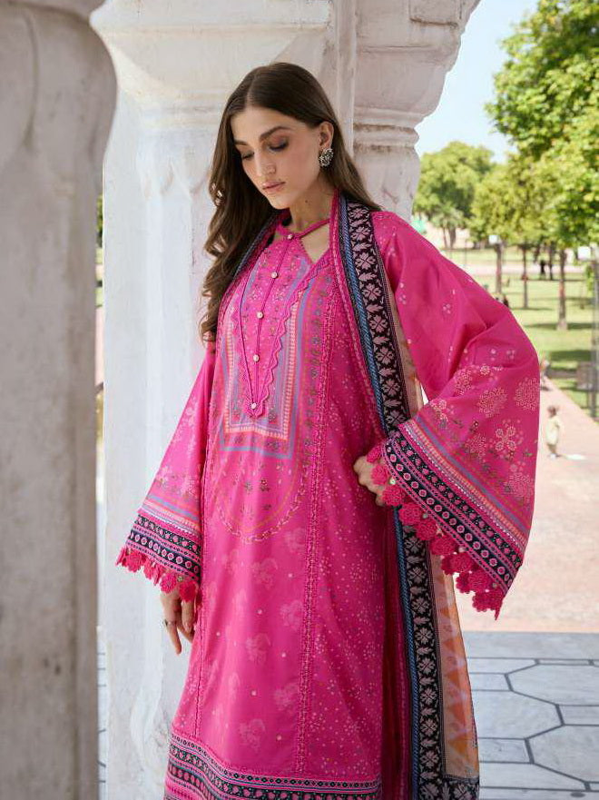 KAHF Aangan Embroidered Luxury Lawn Unstitched 3Pc Suit KPS-4B GULNAR