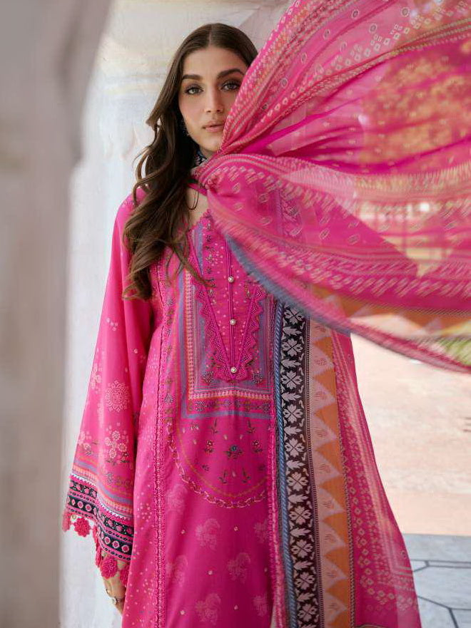 KAHF Aangan Embroidered Luxury Lawn Unstitched 3Pc Suit KPS-4B GULNAR