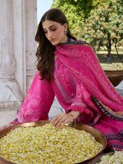 KAHF Aangan Embroidered Luxury Lawn Unstitched 3Pc Suit KPS-4B GULNAR