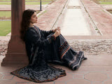 KAHF Aangan Embroidered Luxury Lawn Unstitched 3Pc Suit KPS-5A GUL-E-SIYAH