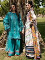 KAHF Aangan Embroidered Luxury Lawn Unstitched 3Pc Suit KPS-5B KEHKASHAN