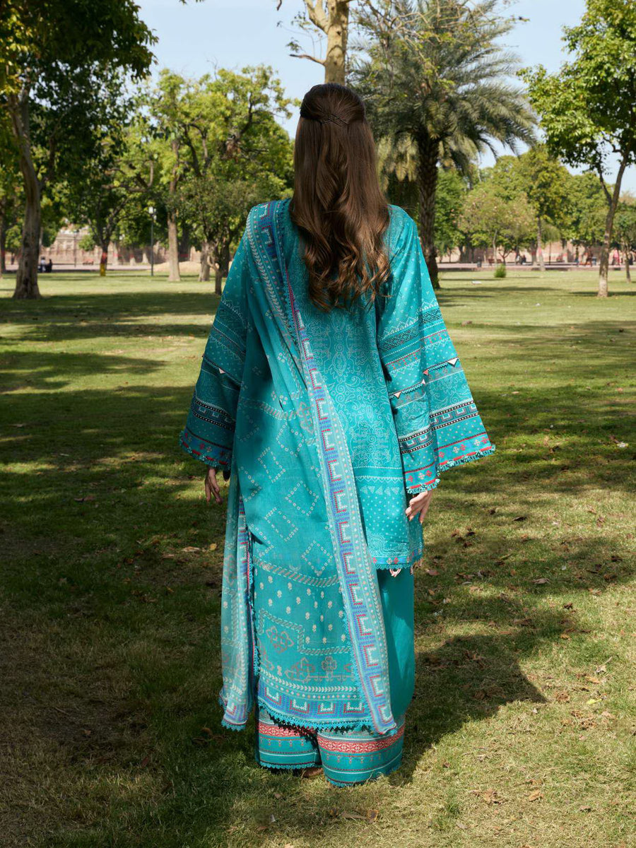 KAHF Aangan Embroidered Luxury Lawn Unstitched 3Pc Suit KPS-5B KEHKASHAN