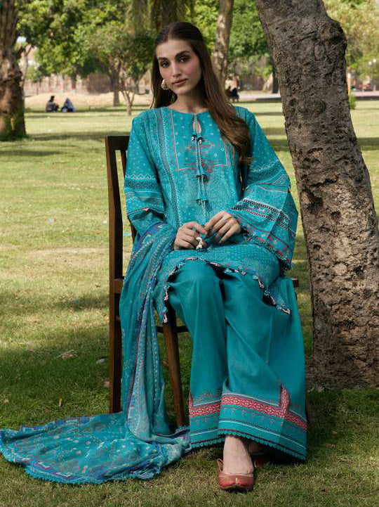 KAHF Aangan Embroidered Luxury Lawn Unstitched 3Pc Suit KPS-5B KEHKASHAN
