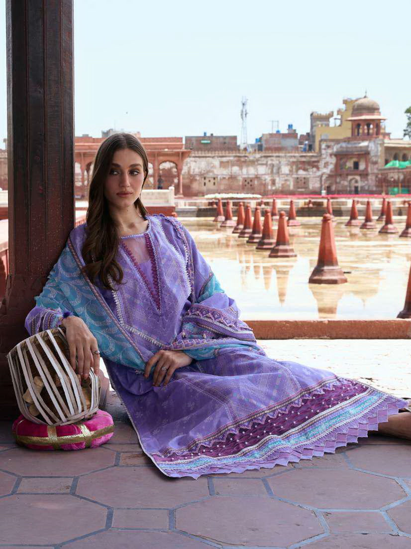 KAHF Aangan Embroidered Luxury Lawn Unstitched 3Pc Suit KPS-6A NAJAM
