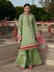 KAHF Aangan Embroidered Luxury Lawn Unstitched 3Pc Suit KPS-6B GUL-BAHAR