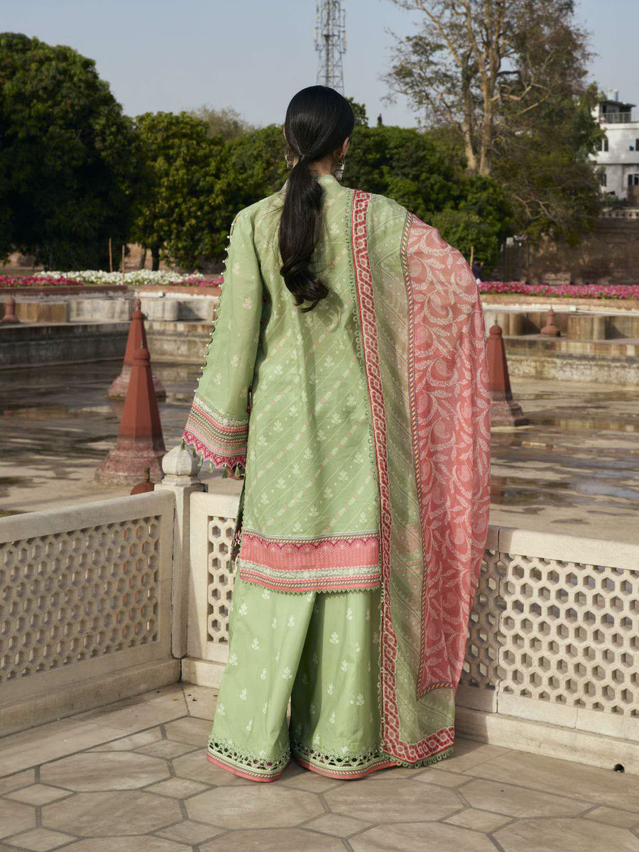 KAHF Aangan Embroidered Luxury Lawn Unstitched 3Pc Suit KPS-6B GUL-BAHAR