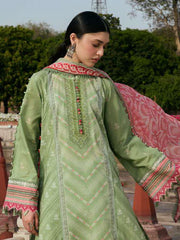 KAHF Aangan Embroidered Luxury Lawn Unstitched 3Pc Suit KPS-6B GUL-BAHAR