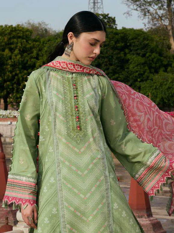 KAHF Aangan Embroidered Luxury Lawn Unstitched 3Pc Suit KPS-6B GUL-BAHAR