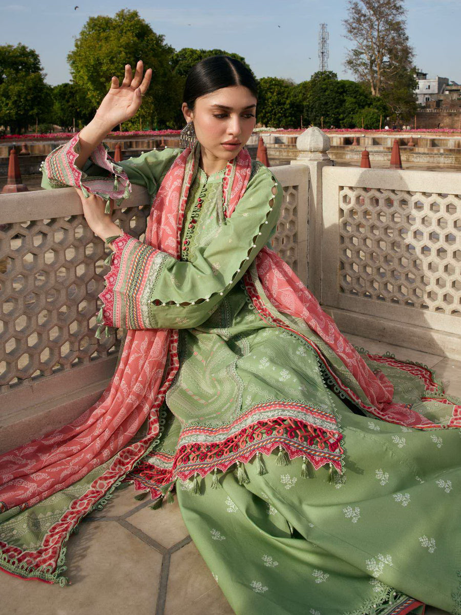 KAHF Aangan Embroidered Luxury Lawn Unstitched 3Pc Suit KPS-6B GUL-BAHAR