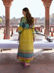 KAHF Aangan Embroidered Luxury Lawn Unstitched 3Pc Suit KPS-8A ZARAFSHAN