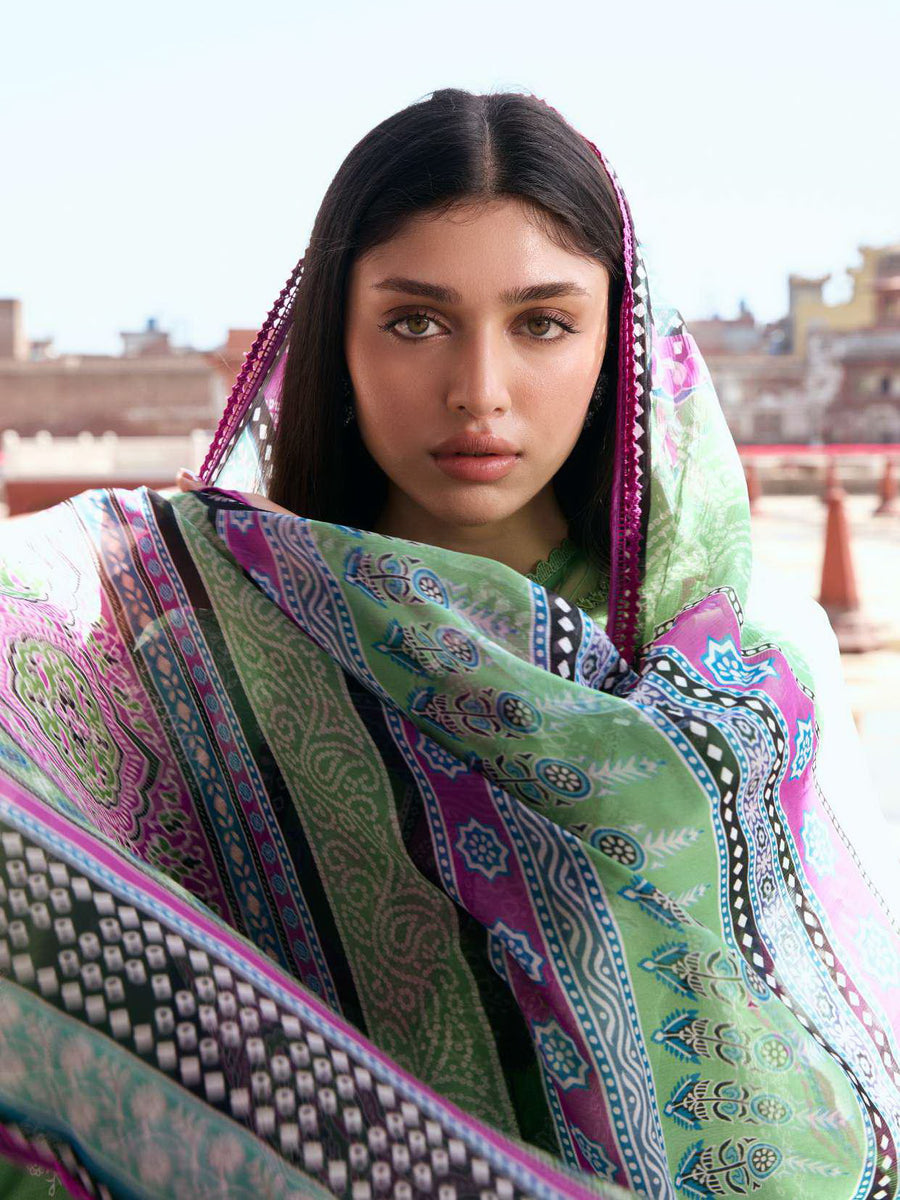 KAHF Aangan Embroidered Luxury Lawn Unstitched 3Pc Suit KPS-8B RUMI