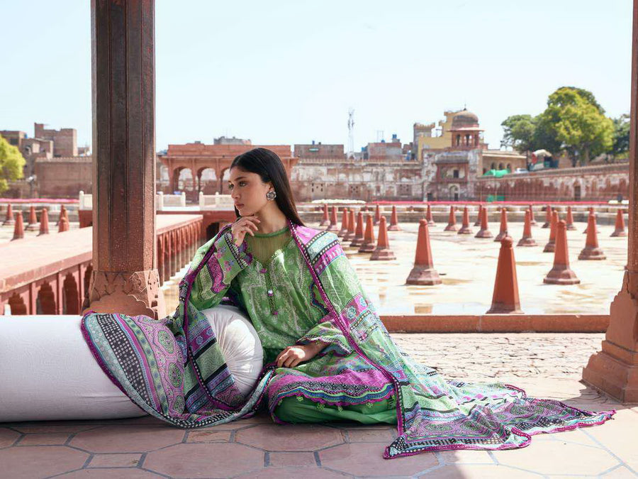 KAHF Aangan Embroidered Luxury Lawn Unstitched 3Pc Suit KPS-8B RUMI