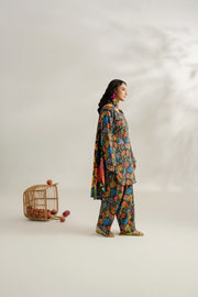 Feathers Dosti Digital Printed Khaddar Unstitched 3Pc Suit KREST-FT582