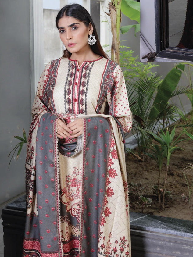 Kashaf by Humdum Unstitched Printed Wool 3Pc Suit KS-08