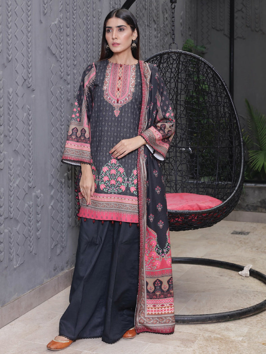 Kashaf by Humdum Unstitched Printed Wool 3Pc Suit KS-09