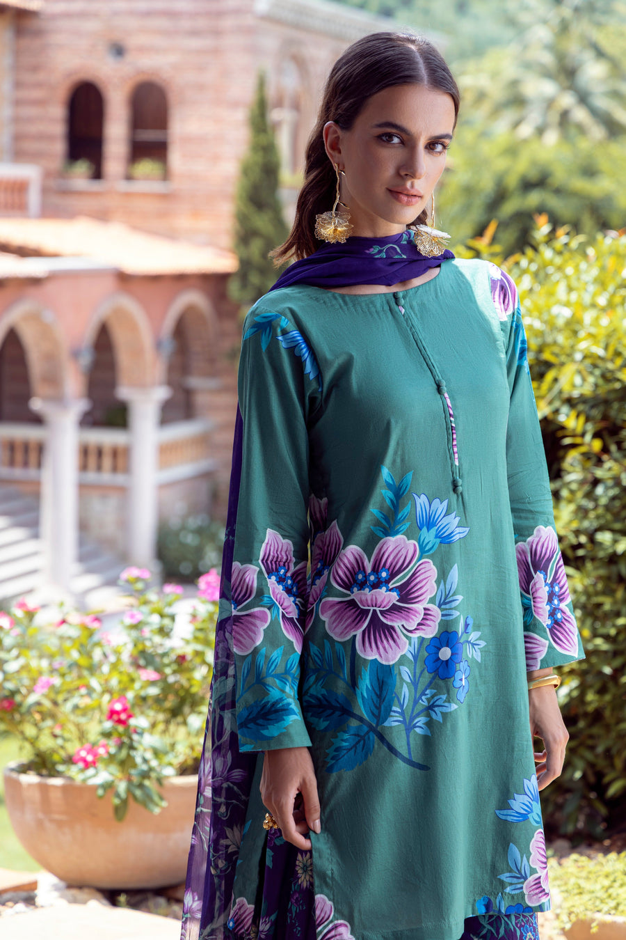 Feathers Premium Printed Lawn Unstitched 3Pc Suit KYNEL-FT526