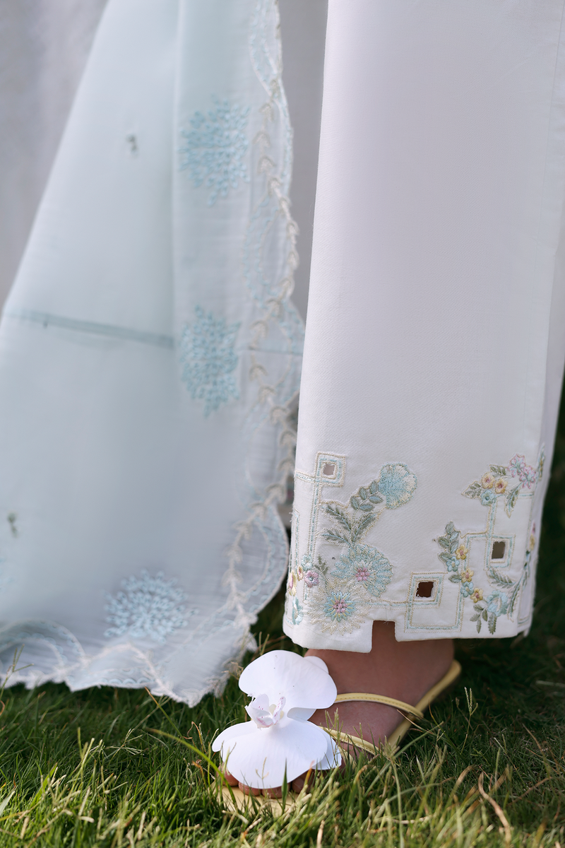 Zarposh Summer Soiree Embroidered Luxury Lawn Unstitched 3Pc Suit - Kaelis