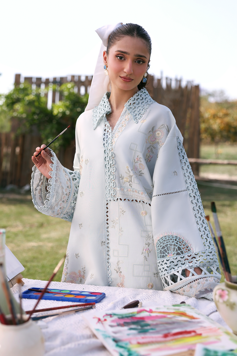 Zarposh Summer Soiree Embroidered Luxury Lawn Unstitched 3Pc Suit - Kaelis