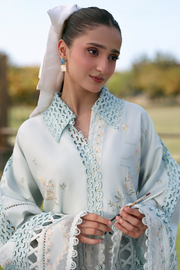 Zarposh Summer Soiree Embroidered Luxury Lawn Unstitched 3Pc Suit - Kaelis