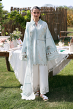 Zarposh Summer Soiree Embroidered Luxury Lawn Unstitched 3Pc Suit - Kaelis