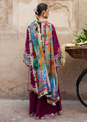 Hussain Rehar Nirmal Unstitched Embroidered Lawn 3Pc Suit - Kahei