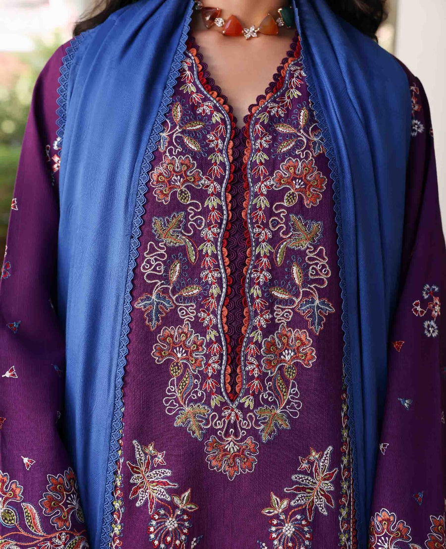 Republic Womenswear Amaris Unstitched Khaddar 3Pc Suit D-03 Kaia