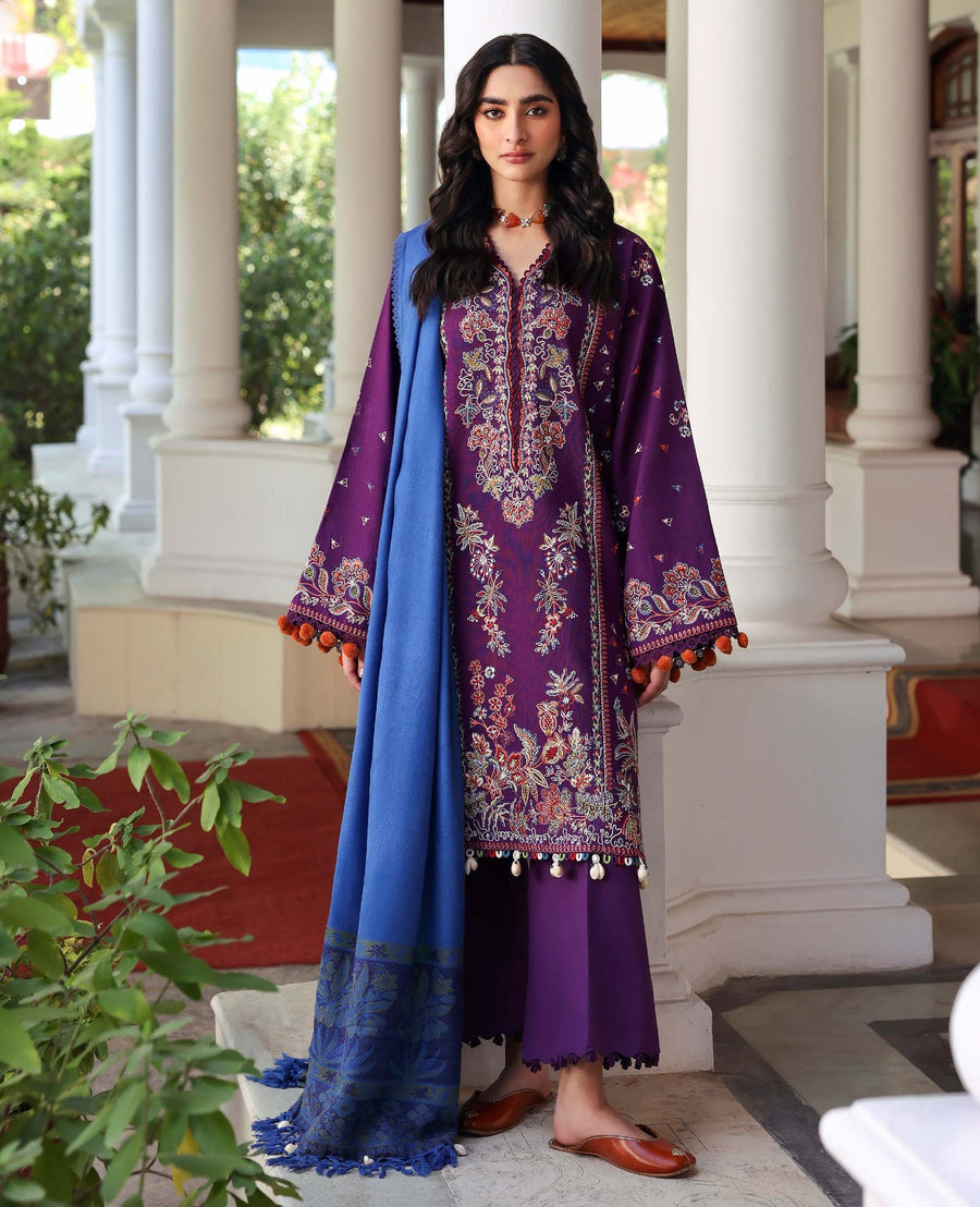 Republic Womenswear Amaris Unstitched Khaddar 3Pc Suit D-03 Kaia