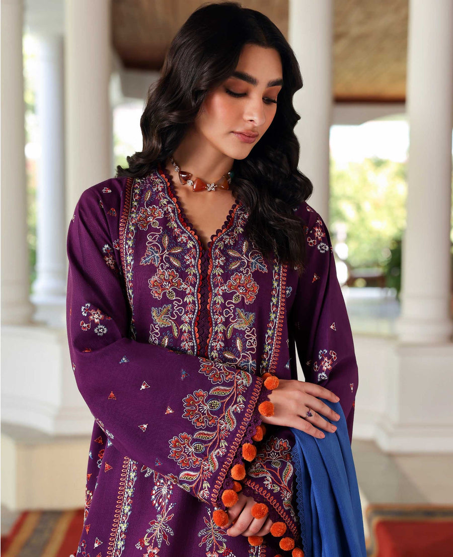 Republic Womenswear Amaris Unstitched Khaddar 3Pc Suit D-03 Kaia