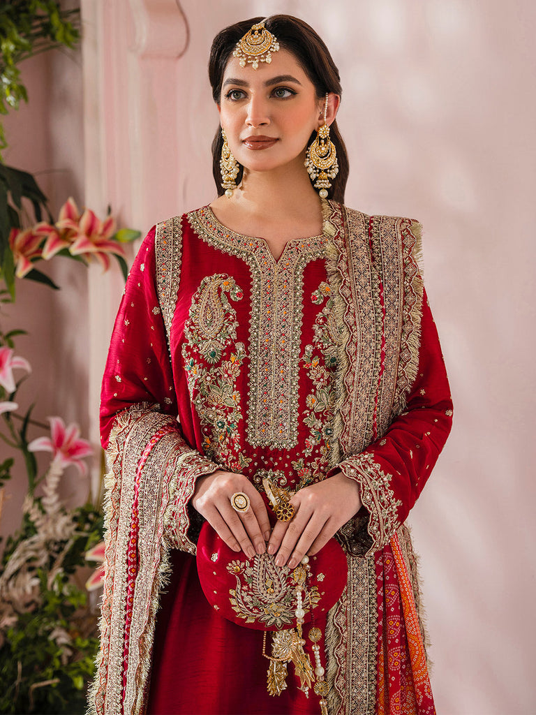 Rema by Faiza Faisal Embroidered Raw Silk Suit Unstitched 3 Piece FFX24R D-02 Mehroze - Formals Collection main image 0