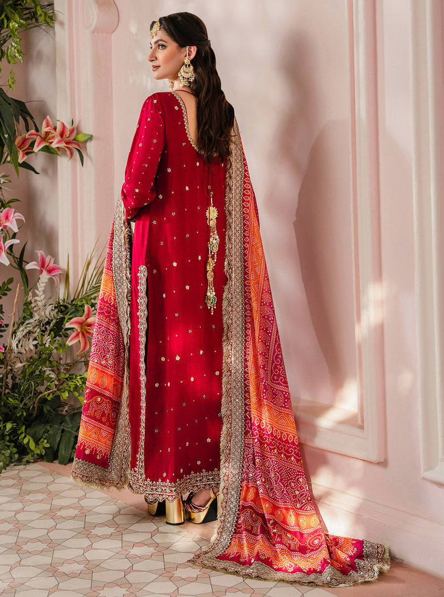 Faiza Faisal Heeriye Embroidered Raw Silk Unstitched 3Pc Suit - Kaira