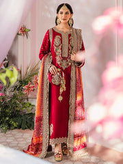 Faiza Faisal Heeriye Embroidered Raw Silk Unstitched 3Pc Suit - Kaira