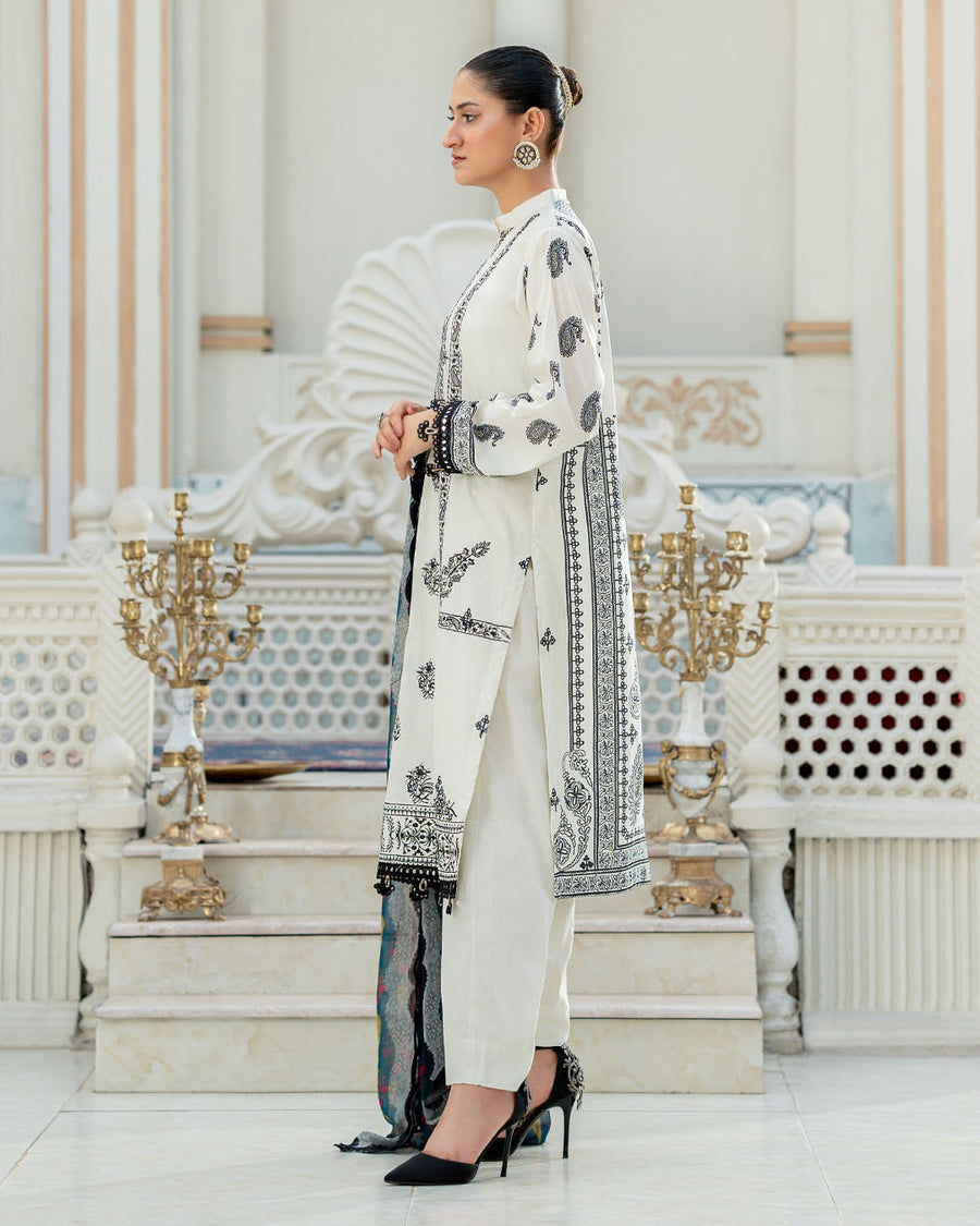 Gulnaar by Noorangi Unstitched Festive Embroidered Lawn 3Pc Suit - Kamari
