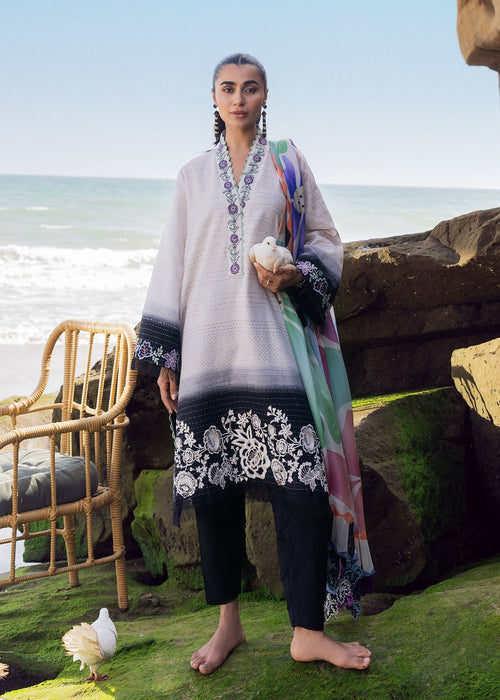 Sadaf Fawad Khan Siraa Vol-02 Unstitched Lawn 3Pc Suit - Kantha Rose