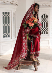 Hussain Rehar Kalabagh Unstitched Embroidered Lawn 3Pc Suit - Kastanaa