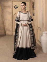 Hemstitch Embroidered Raw Silk Ready to Wear 3Pc Suit - Kaya