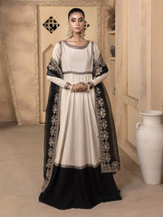Hemstitch Embroidered Raw Silk Ready to Wear 3Pc Suit - Kaya