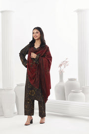 Feathers Digital Printed Dhanak Unstitched 3Pc Suit Kesar Kohl-FT795