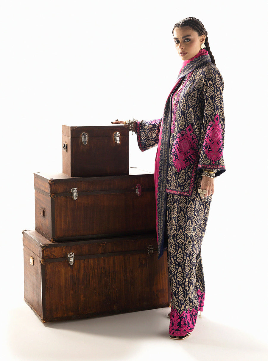 Zainab Chottani Embroidered Marina Twill Unstitched 3Pc Suit D-08 Kesia