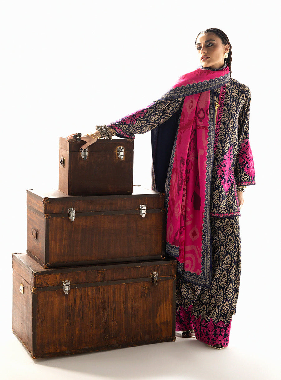 Zainab Chottani Embroidered Marina Twill Unstitched 3Pc Suit D-08 Kesia