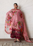 Hussain Rehar ZAN Unstitched Embroidered Lawn 3Pc Suit - Kestane