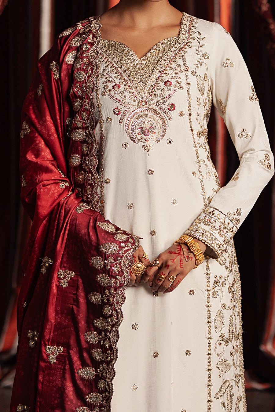 Afrozeh Divani Embroidered Raw Silk Unstitched 3Pc Suit AS-25-01 KHULD