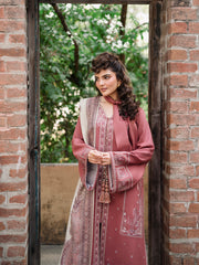 IZEL Aangan Embroidered Italian Woolen Unstitched 3Pc Suit - KISHWAR