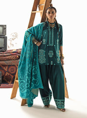 Zainab Chottani Embroidered Marina Twill Unstitched 3Pc Suit D-06 Kyana