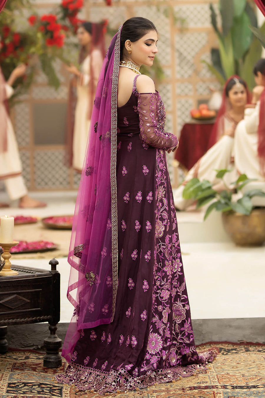 Falesia by Imrozia Premium Unstitched Organza 3Pc Suit L-261 Lucida Purple