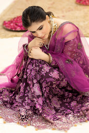 Falesia by Imrozia Premium Unstitched Organza 3Pc Suit L-261 Lucida Purple